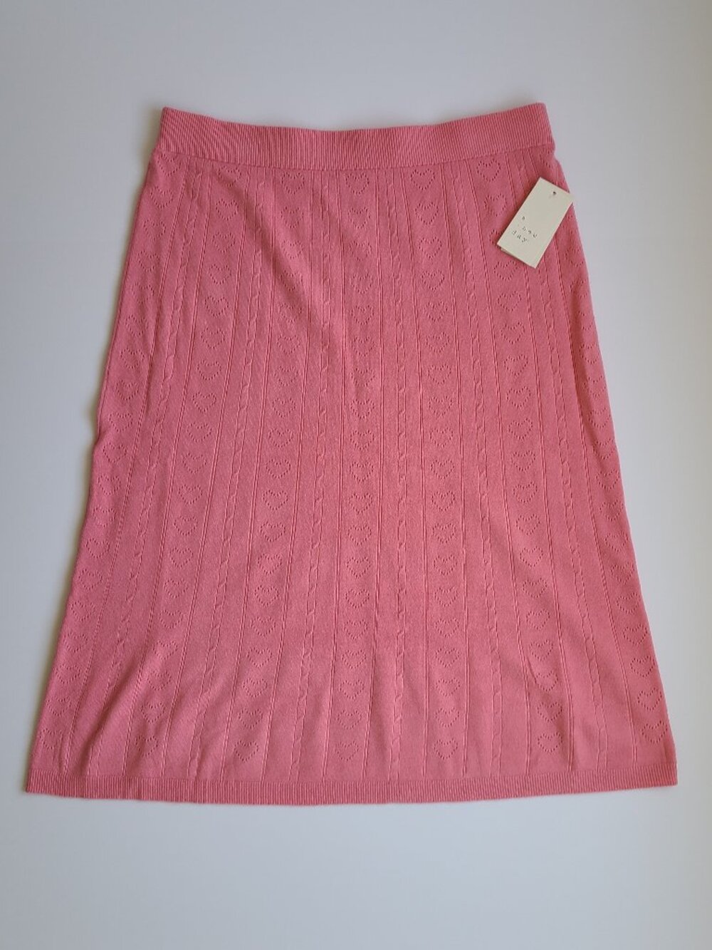 CLEARANCE NWT A New Day Sweater Skirt L Pointelle Heart Cable Knit Below Knee